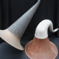 2 x  vintage metal phonograph/gramaphone horns - Sold for $55 - 2016