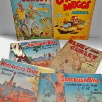Group of Australian comics inc  Saltbush Bill, Witchetty's Tribe, Ginger Megs and Bluey and Curly - Sold for $146 - 2016