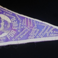 Vintage North Melbourne Football Club pennant circa 1970s featuring Keith Grieg, Malcolm Blight and Wayne Shimmelbush - Sold for $30 - 2016