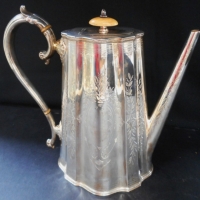 Victorian Silver plated  coffee pot with ivory mounts - Sold for $43 - 2016