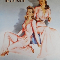 1940's promotional card advertisement  for Kayser Winter Lingerie with image of two pretty ladies wearing Kayser lingerie - Sold for $49 - 2016