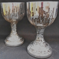 2 x tall vintage Don Sheil goblets - both signed - Sold for $30 - 2016