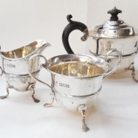 Victorian Sterling silver bachelors 3 piece tea service by Haseler Brothers (London 1899) - Sold for $268 - 2016