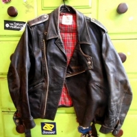 Vintage leather  motorcycle jacket by A & P Melbourne - Sold for $37 - 2016