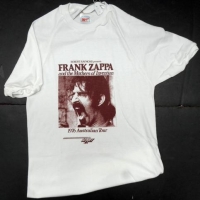 White 1976 FRANK ZAPPA Australian tour t-shirt with original label - Sold for $61 - 2016