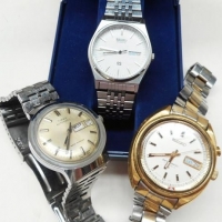 3 x Vintage gents watches - 2 x Seiko inc - Bellmatic, etc - Sold for $67 - 2016