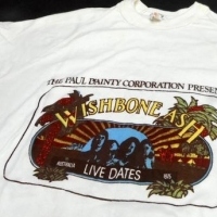 Original WISHBONE ASH 1975 TOUR TSHIRT - white background with colour image and original label, smaller size - Sold for $34 - 2016