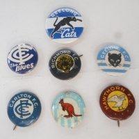 Group lot - Vintage 1950's Argus Footy Club Badges - all team Emblems incl - North Melb, Hawthorn, etc - Sold for $37 - 2016
