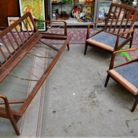 1960s Mid century modern TH Brown teak 3 Piece lounge suite including click clack couch - Sold for $447 - 2018