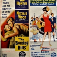 2 x Daybill Movie Posters Starring Natalie Wood - 1957 The Burning Hills (W E Smith Sydney) and 1966 Penelope-  Richard Burton Pty Sydney - Sold for $25 - 2018