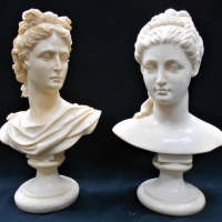 2 x Vintage classical busts Apollo and Prosefina - Sold for $68 - 2018