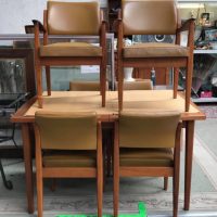 Mid-Century-Modern-Teak-Wrightbilt-7-Piece-Dining-Suite-w-Extendable-Dining-Table-VGC-Sold-for-472-2020