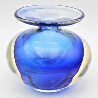 Glass-VASE-with-blue-central-section-round-shape-flared-rim-9-5cm-H-Sold-for-62-2021
