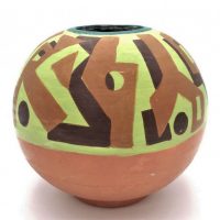 Gus-McLaren-1923-2008-Australian-Pottery-Spherical-form-Vase-Hand-painted-geometric-pattern-signed-to-base-20cm-H-Sold-for-273-2021
