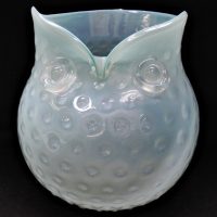 Italian-Opalescent-Art-Glass-Owl-vase-milky-blue-with-dimpled-surface-and-clear-applied-eyes-approx-18cm-H-Sold-for-87-2021