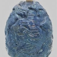 Large-Eric-Juckert-Australian-pottery-Lamp-blue-glaze-with-embossed-fish-design-24cms-H-Sold-for-199-2021