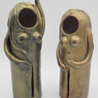 Pair-Modernist-Australian-Pottery-Figures-Singing-Girls-both-signed-Wrobel-dated-96-to-bases-gold-glazes-19-16cm-H-each-Sold-for-62-2021