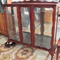 Victorian-Style-Wall-Cabinet-w-Mirrored-Back-Queen-Anne-Style-Legs-Sold-for-75-2021