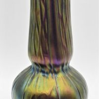Vintage-Art-Nouveau-LOETZ-iridescent-Glass-Vase-bulbous-base-to-slender-neck-raised-design-to-body-21cm-af-Sold-for-75-2021
