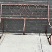 Vintage-heavy-Wrought-iron-Outdoor-Setting-2-x-Chairs-a-2-seater-matching-scrolled-backs-needing-wooden-slats-Sold-for-62-2021