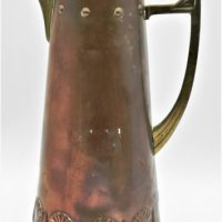WMF-Arts-Crafts-Copper-Coffee-Pot-Brass-handle-Spout-raised-motifs-27cm-H-Sold-for-43-2021