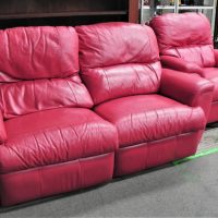 2-piece-red-leather-recliner-lounge-suit-two-seater-and-swivel-single-seater-Sold-for-99-2021