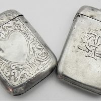 2-x-Vesta-cases-Sterling-Silver-hallmarked-Birmingham-one-c1910-one-c1882-Sold-for-75-2021