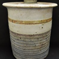 Gus-McLaren-1923-2008-Australian-Pottery-Lidded-Jar-Ribbed-lower-section-unsigned-20cm-H-Sold-for-62-2021