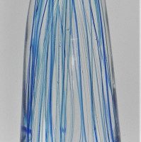 Unusual-ART-Glass-Horn-like-sculpture-Thick-clear-glass-with-Thin-Blue-Spiralled-lines-through-no-marks-sighted-30cm-H-Sold-for-62-2021