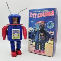 Vintage-style-X-27-Explorer-Friction-Toy-robot-with-Key-and-original-Box-22xm-H-Sold-for-56-2021