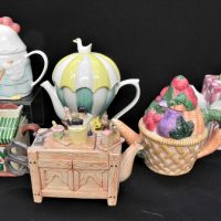 Group-lot-Novelty-Teapots-incl-English-Japanese-Balloon-Ride-Chicken-Fruit-Basket-Florest-etc-Sold-for-43-2021