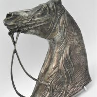 Moulded-metal-horse-head-figure-flat-back-Sold-for-68-2021