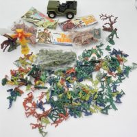 Small-Lot-of-1970s-Plastic-Toy-Soldiers-Tin-Toy-Army-Jeep-incl-British-Commandos-Russian-Infantry-British-Eighth-Army-More-Sold-for-37-2021
