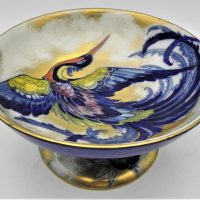 Art-Deco-Thomas-Forester-Phoenix-Ware-Valencia-gilded-lustre-Comport-decorated-with-exotic-bird-and-flowers-17cms-D-Sold-for-137-2021