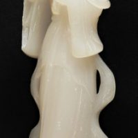 Chinese-white-soapstone-carved-figurine-of-Kwan-Yin-holding-lotus-235cm-H-Sold-for-43-2021