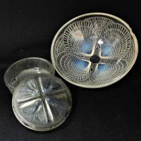 Group-lot-2-x-damaged-Lalique-incl-c1911-Quatre-Papillons-Frosted-Glass-Box-with-blue-patina-engraved-R-Lalique-France-n14-8cm-D-and-an-opalesce-Sold-for-161-2021