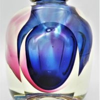 Murano-faceted-Seguso-glass-jar-shaped-Vase-bluepinkclear-12cms-H-Sold-for-81-2021