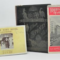 Grp-lot-Ephemera-inc-Advance-Australia-Album-of-Lithographs-of-Sydney-Views-c1927-White-Hart-Hotel-Launceston-guest-booklet-Sold-for-37-2021