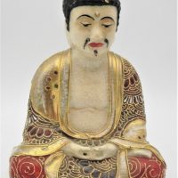 Satsuma-Japanese-Ceramic-seated-Buddha-Vintage-c192030s-hand-painted-feature-detail-no-marks-to-base-14cm-H-Sold-for-87-2021