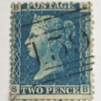 Stamp-GB-Queen-Victoria-1841-2d-Blue-lettered-SB-postmarked-159-Sold-for-149-2021