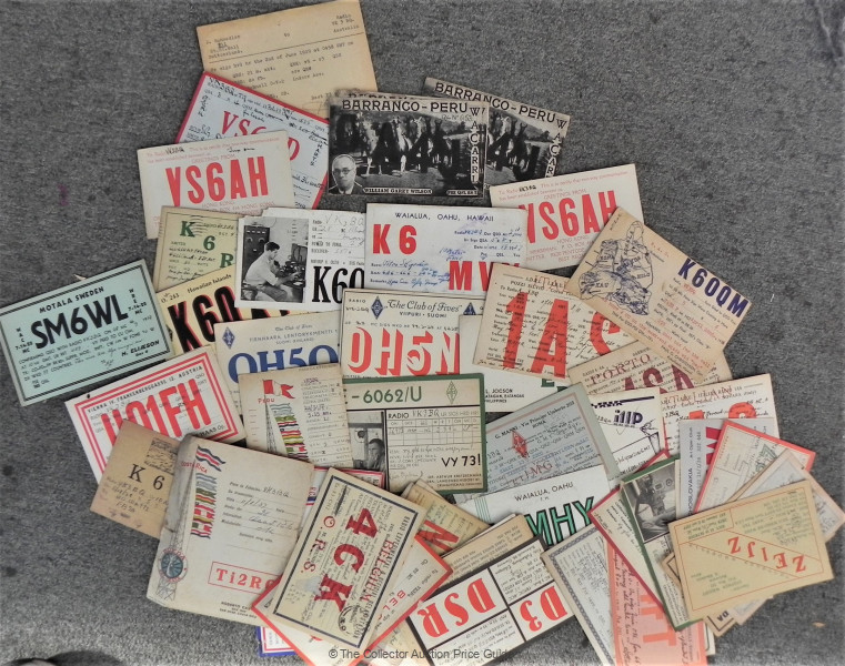 Lot Of Vintage International Amateur Radio Qsl Cards W Decorative