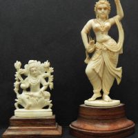 2-x-Vintage-Carved-Bone-Indian-Deity-Figures-both-standing-on-bases-intricate-detail-12-7cm-H-each-Sold-for-99-2021