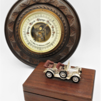 2-x-Blokey-Items-incl-Wooden-Barometer-made-by-Selby-Co-Wooden-Trinket-box-w-Diecast-Lesney-Model-of-Yester-year-Sold-for-62-2021