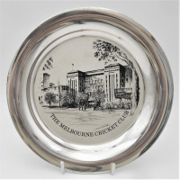 Vintage-Australian-Sterling-Silver-Plate-w-Image-of-The-Melbourne-Cricket-Club-by-Arno-Roger-Genersh-Approx-20cm-Diameter-Marks-Sighted-Sold-for-75-2021