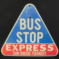 Vintage-triangular-Bus-Stop-Sign-San-Diego-Transit-40cm-W-Sold-for-68-2021