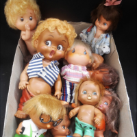 Box-lot-vintage-Dolls-hard-soft-plastic-with-facial-expressions-some-cheeky-Sold-for-50-2021