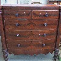 Vintage-Cedar-Mahogany-Veneered-Empire-Style-Chest-of-Drawers-w-Octagonal-Columns-Sold-for-93-2021