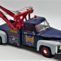 118-Scale-Diecast-Model-Car-1953-Ford-F-100-Tow-Truck-in-Blue-Advertising-Road-Legends-Towing-Model-Made-by-Road-Legends-Sold-for-56-2021