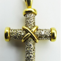 18ct-gold-rounded-filigree-cross-pendant-set-with-small-diamonds-on-gold-chain-TW-86-grms-Sold-for-447-2021