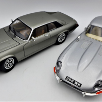 2-x-118-Scale-Model-Diecast-British-Classic-Cars-incl-1961-Jaguar-Type-E-in-grey-body-Burago-and-a-1975-Jaguar-XJS-in-metallic-grey-Road-Signature-Sold-for-112-2021
